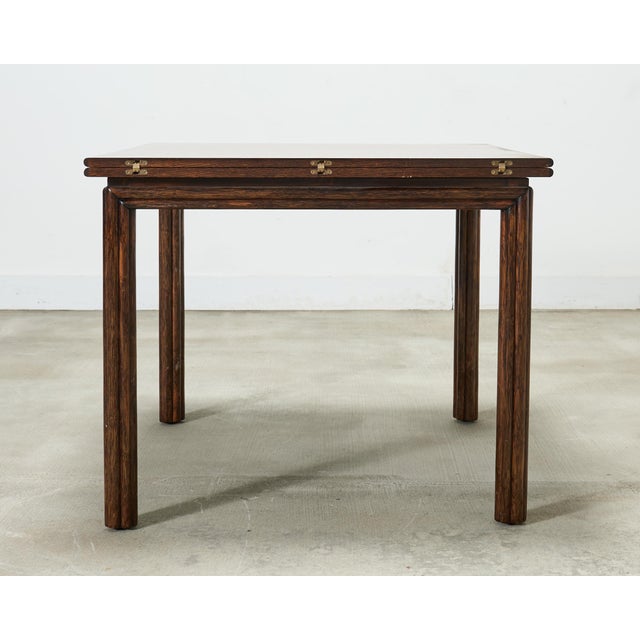 McGuire Organic Modern Rattan and Oak Flip-Top Games Table For Sale - Image 17 of 18