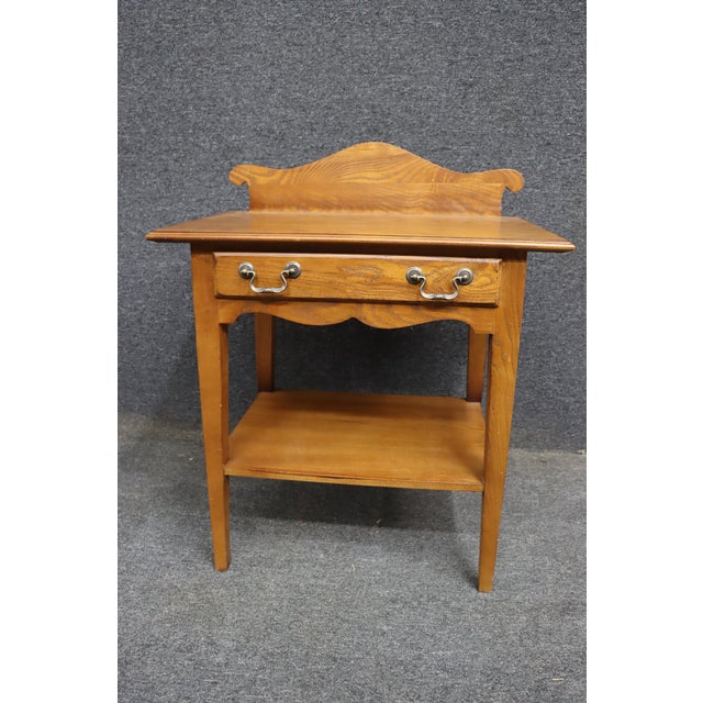 Late 20th Century American of Martinsville Attributed Oak Nightstand For Sale - Image 5 of 11