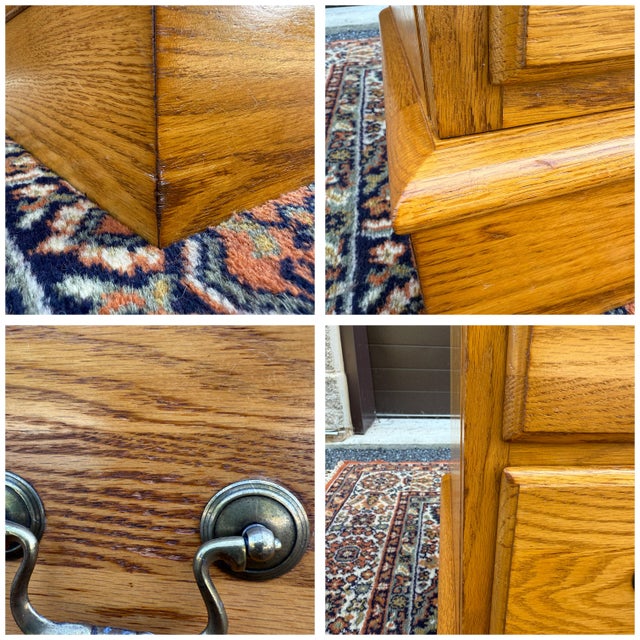 Vintage Nathan Hale Rustic American Farmhouse Solid Oak 10 Drawer Low Dresser For Sale - Image 17 of 18