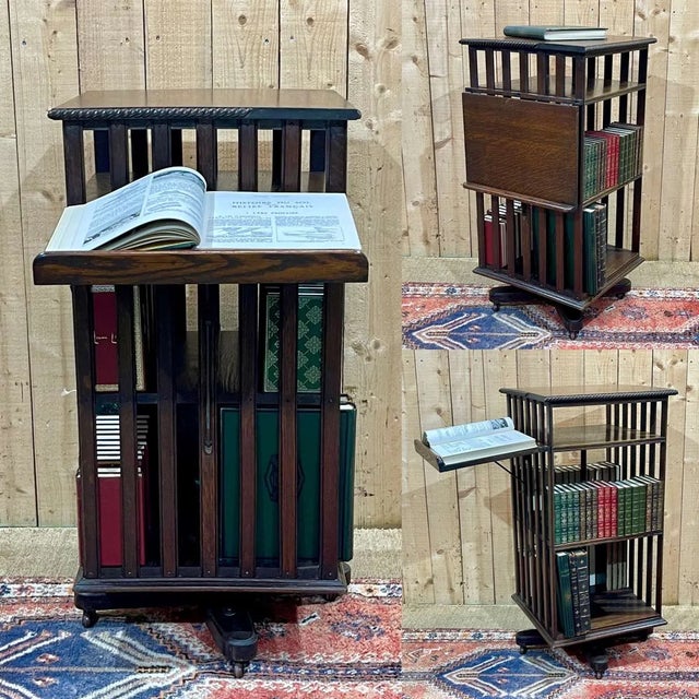 Early 20th Century Revolving Bookcase with Oak Lectern For Sale - Image 12 of 12