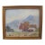 M Johnson Miniature Farmhouse Mountain Landscape Framed Oil Painting For Sale