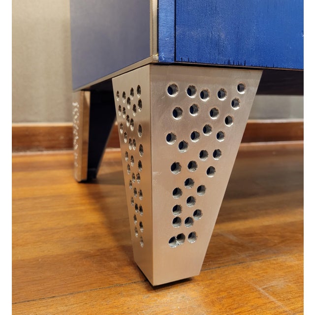 Art Deco Chest of Drawers in Blue Crystal, 19th Century For Sale - Image 13 of 18