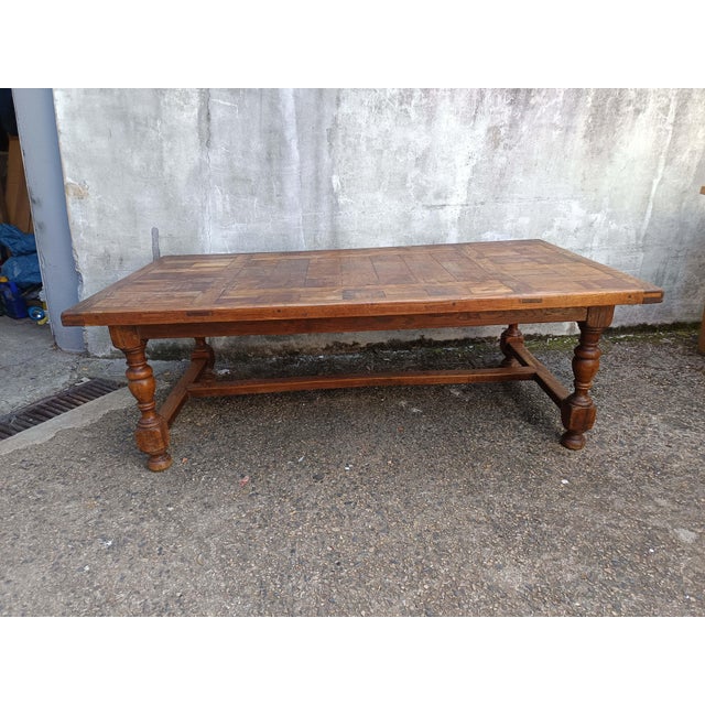 Tan Antique Oak Farmhouse Table, 1890s For Sale - Image 8 of 18
