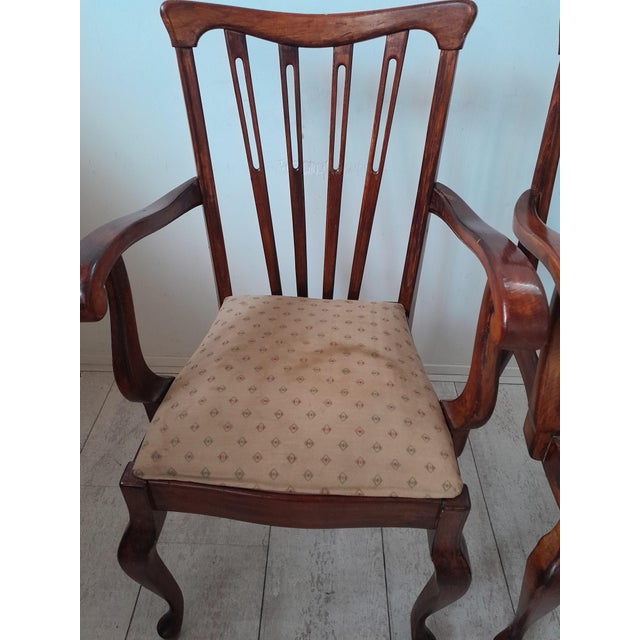 Queen Anne Style Armchairs, Set of 2 For Sale - Image 4 of 17
