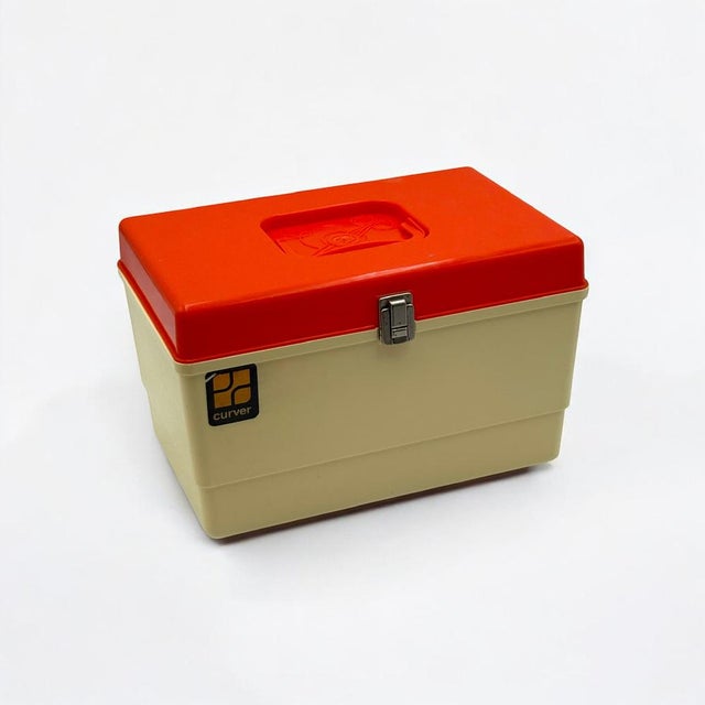 Curver Sewing Box Organizer in Beige and Orange Plastic, Netherlands. 1970s For Sale - Image 14 of 14