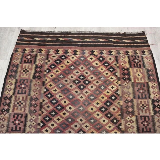 Afghan Kilim Rug, 1950s For Sale - Image 4 of 11