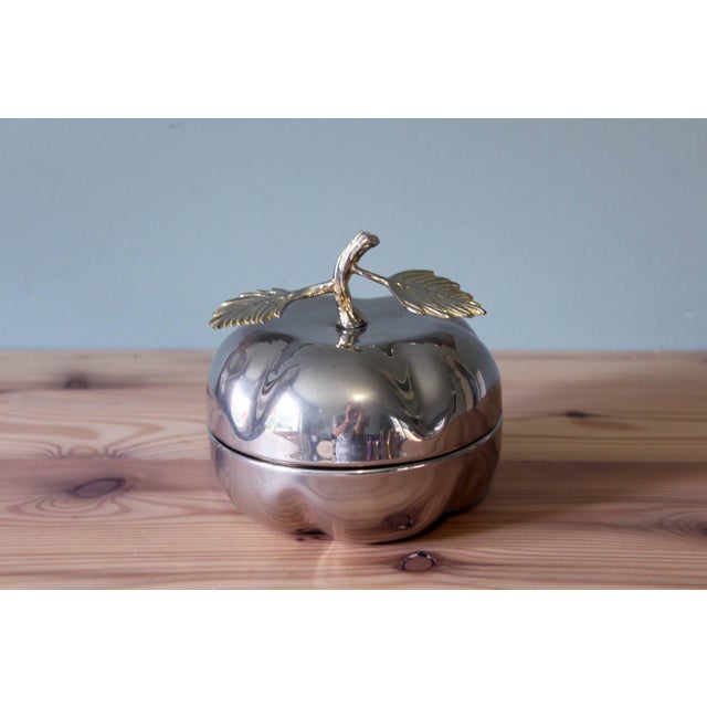 Silver-Plated Metal and Brass Candy Dish, 1970 For Sale - Image 9 of 9