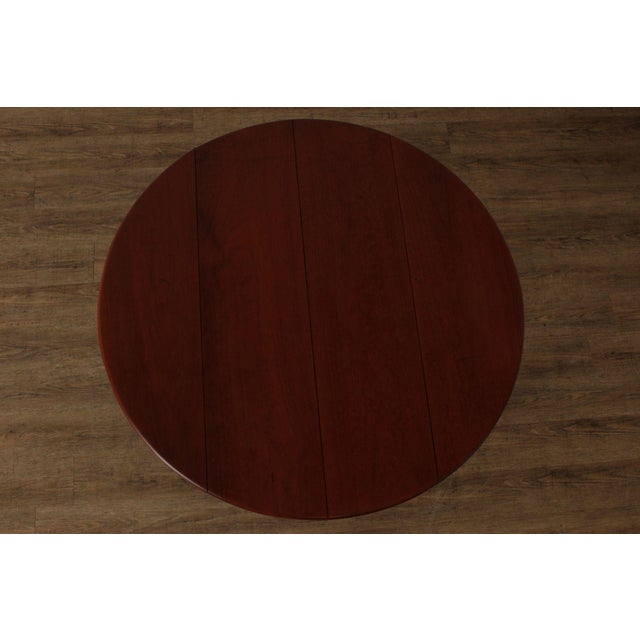 American Primitive Farmhouse Style Round Plank Top Dining Table For Sale - Image 3 of 12