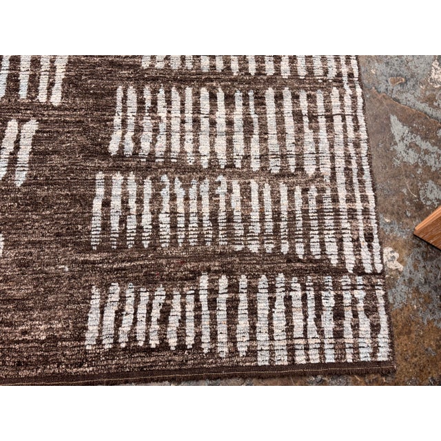 Charcoal 6ft × 8ft 5in Restoration Hardware Esma Hand Knotted Wool Area Rug For Sale - Image 8 of 12