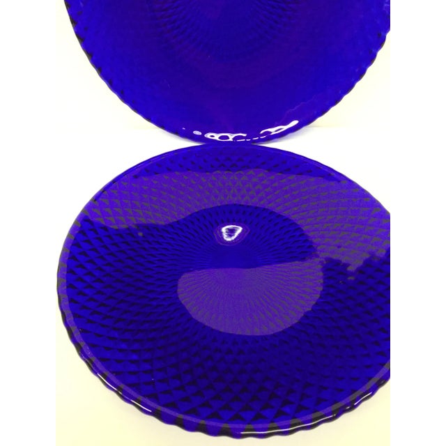 Vintage Colbalt Diamond Back Plates - a Pair For Sale - Image 4 of 11