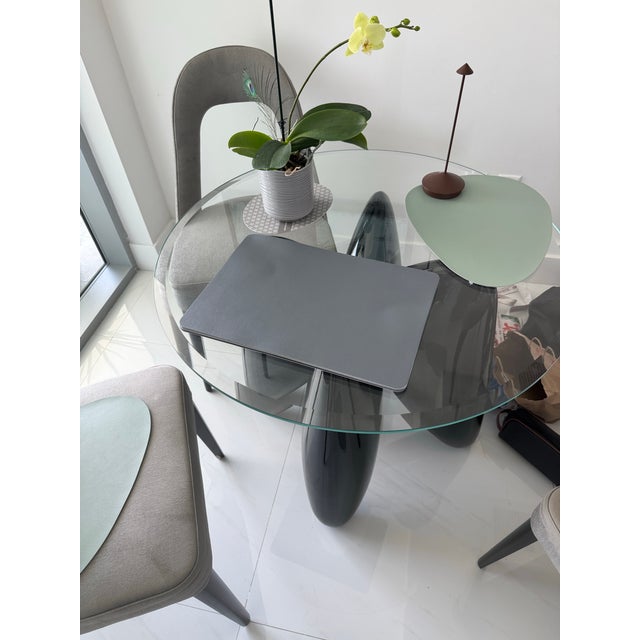 Modern Gray Faux Leather Placemats – Minimalist Table Setting - Set of 6 For Sale - Image 4 of 8