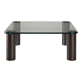 Brushed Bronze Square Cocktail Table Attributed to Leon Rosen for Pace Collection 1970s For Sale