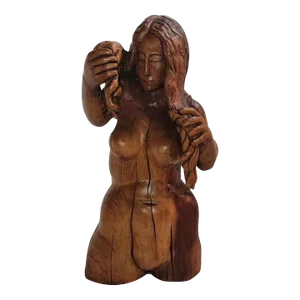 Hand Carved Indian Girl