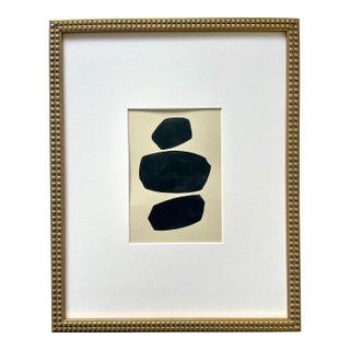 2025 "Ebano" Abstract Minimalist Painting on Paper by Artist r.k. Red For Sale