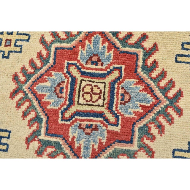Textile Kazak Runner 2’9” X 15′ Beige Wool Tribal Hand-Knotted Oriental Rug For Sale - Image 7 of 12