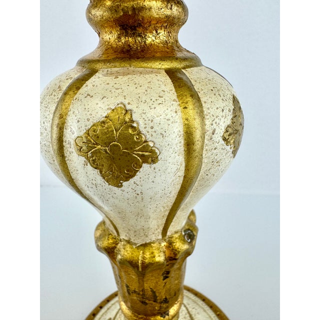 1960s Vintage Italian Florentine and Brass Table Lamp For Sale - Image 5 of 12