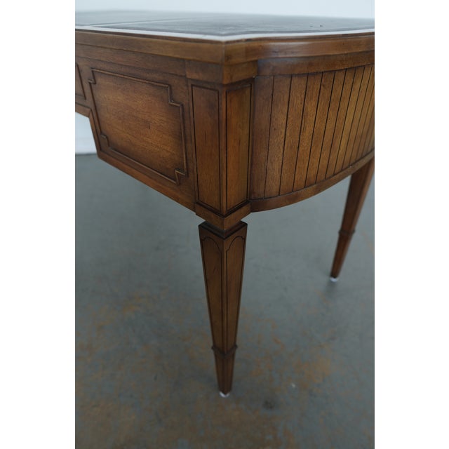 Animal Skin Attributed to Baker Furniture Leather Top Plat Desk For Sale - Image 7 of 15