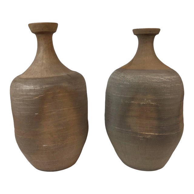 18th Century Rustic Ceramic Jars - a Pair For Sale