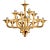 Contemporary Modern Amber Linear Murano Glass Gold Chandelier For Sale