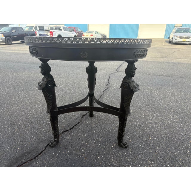 Victorian 1990s Theodore Alexander Figural Bronze Center Table For Sale - Image 3 of 12