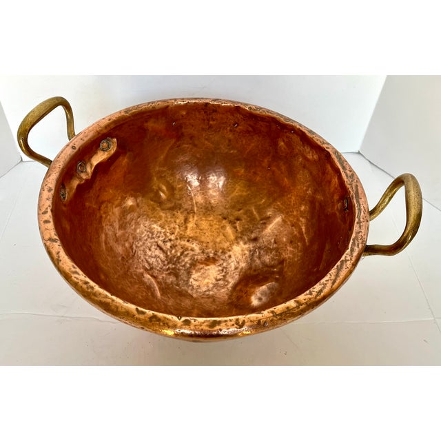 Metal Antique Late 1800s French Handcrafted Copper Mixing Bowl For Sale - Image 7 of 10