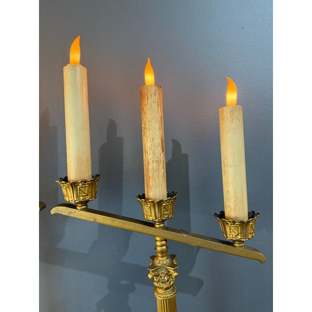 Antique Electric Tabletop Candlabras From an Old Church For Sale - Image 9 of 10