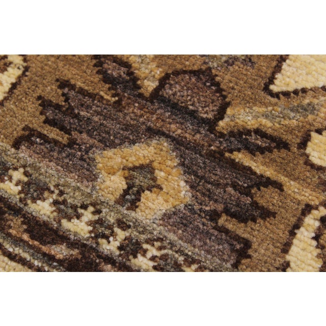 Textile Boho Chic Ziegler Gold/Tan Wool Runner Rug- 2'6'' X 9'5'' For Sale - Image 7 of 10