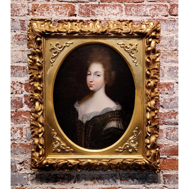 17th century Portrait of a Aristocratic Woman - Oil painting Realism - French Old Master - oil painting on Canvas -...