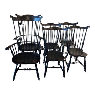 D R Dimes Fan Back Windsor Chairs - Set of 6 For Sale