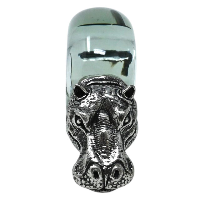 Vintage Makoulpa Safari Napkin Rings Set of 6 | Recycled Ngwenya Glass & Pewter African Wildlife Animals | Sustainable Ethical Nature Gift For Sale - Image 12 of 17