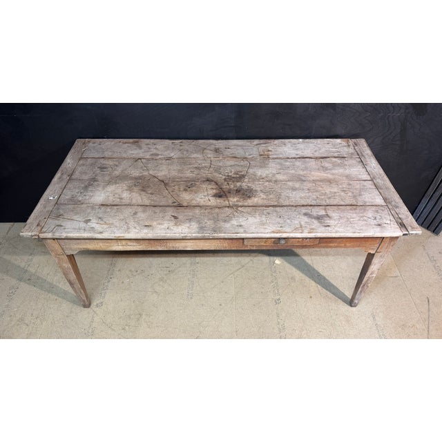 French Normandy Scrub Top Kitchen Dining Table, 1850 For Sale - Image 3 of 16