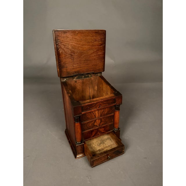 19th Century French Walnut Salt Box With Burl Walnut Drawer, Lift Lid & Brass, Circa 1820 For Sale - Image 11 of 11