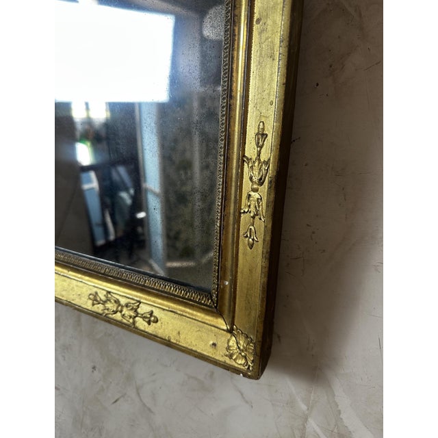 Wood Empire Mirror in Giltwood For Sale - Image 7 of 10
