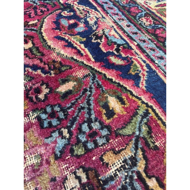 Antique Classical Piece with Signature Jewel Tones with Lime Greens Rug 10 x 13.4 For Sale - Image 11 of 18