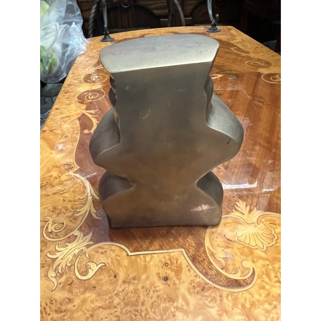 Vintage Brass Clown Bookend, Door Stopper For Sale - Image 10 of 11