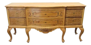 Queen Anne Scubed Pine Serpentine Sideboard