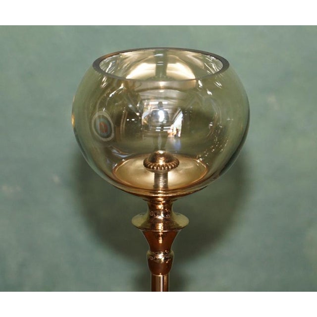 Brass Finish an Glass Candleholders, Set of 4 For Sale - Image 3 of 17