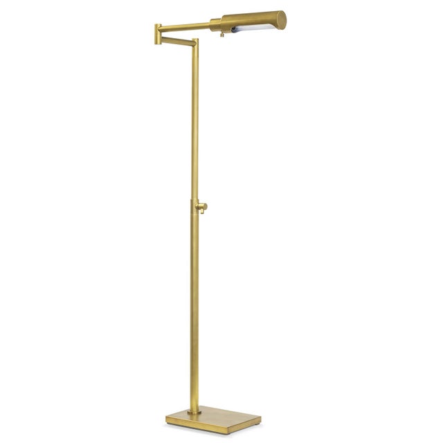 Mid-Century Modern Regina Andrew Noble Floor Task Reading Lamp, Natural Brass For Sale - Image 3 of 8
