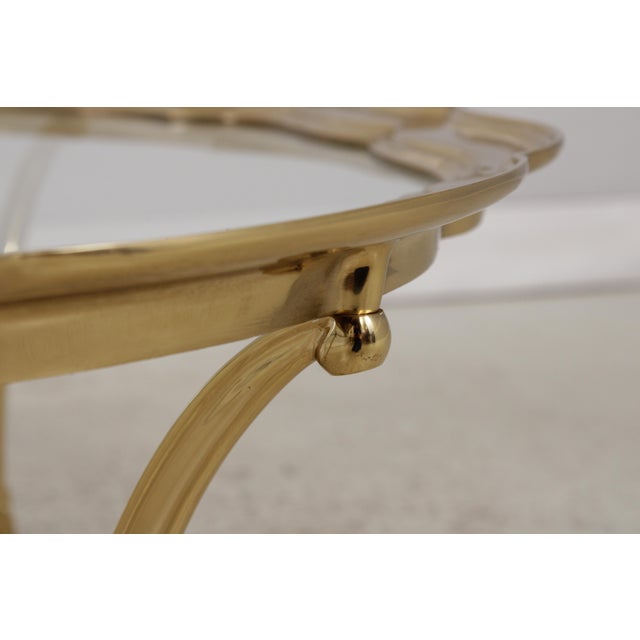 Brass Labarge Brass & Glass Cocktail Coffee Table For Sale - Image 8 of 13