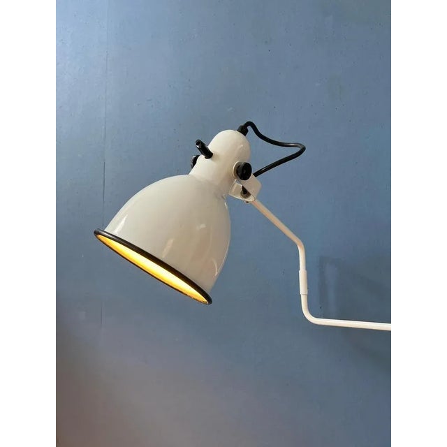 1970s White Swing-Arm Anvia Elbow Table Lamp by Hoogervorst, 1970s For Sale - Image 5 of 11