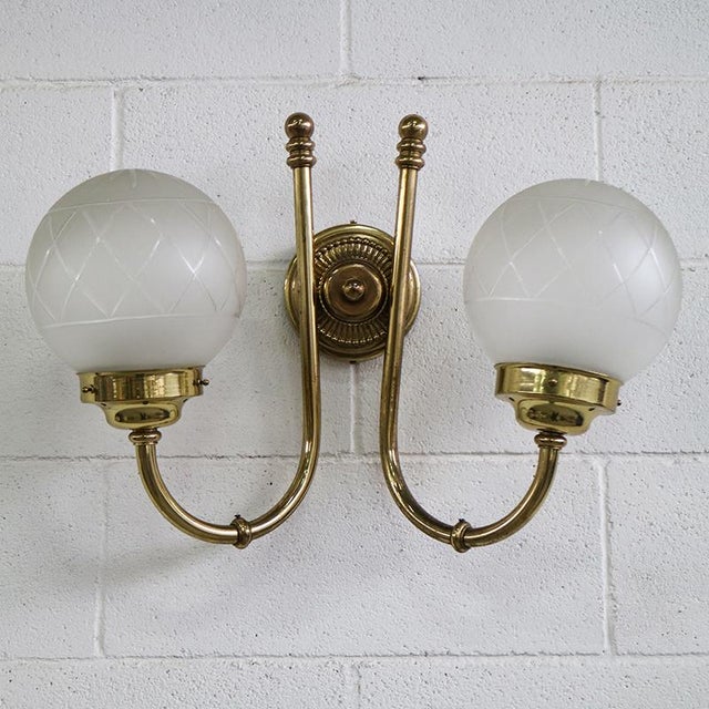 1980s Two-Arm Wall Lamp, 1980s, Set of 2 For Sale - Image 5 of 5