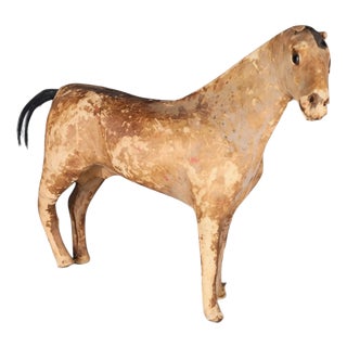 Antique Horse Covered in Genuine Horse Hide with Glass Eyes, 1890 For Sale
