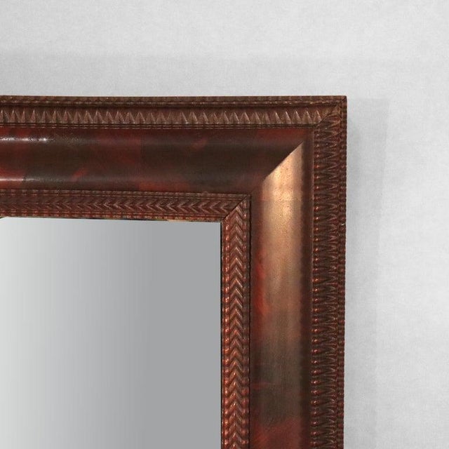 Mid 19th Century Large Antique Empire Flame Mahogany Ripple Edged Mirror C1840 For Sale - Image 5 of 9