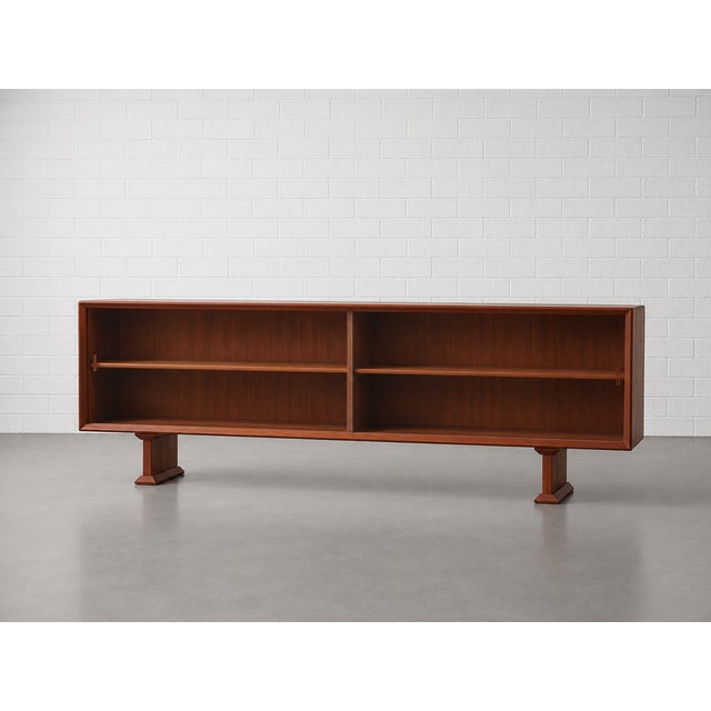 Long + Low Mid Century Modern Danish Rosewood Bookcase / Credenza, C. 1960's For Sale - Image 9 of 14
