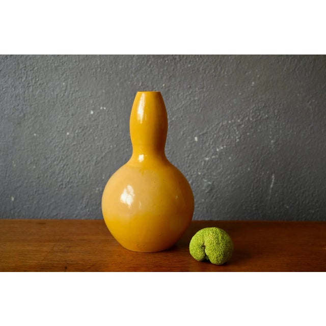Ceramic Large Yellow Primavera Colocynth Vase, 1930 For Sale - Image 7 of 8