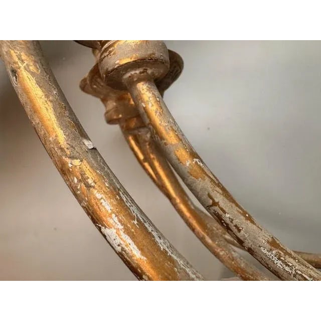 8-Light Carved Wood Chandelier For Sale - Image 4 of 10