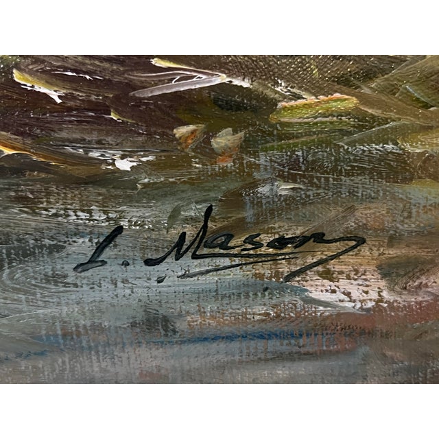 Large Late 20th Century Framed Painting of Child Feeding Rabbits in the Style of Düsseldorf School Artist Felix Schlesinger For Sale - Image 10 of 12