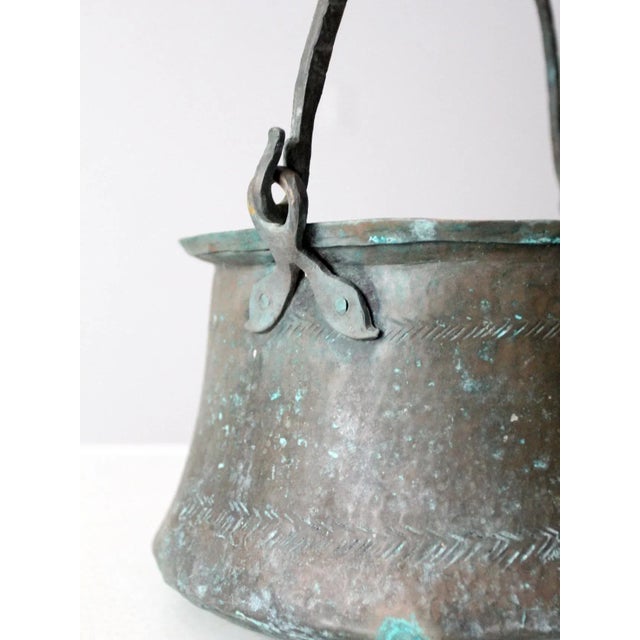 Antique Copper Cauldron Pot For Sale - Image 4 of 13