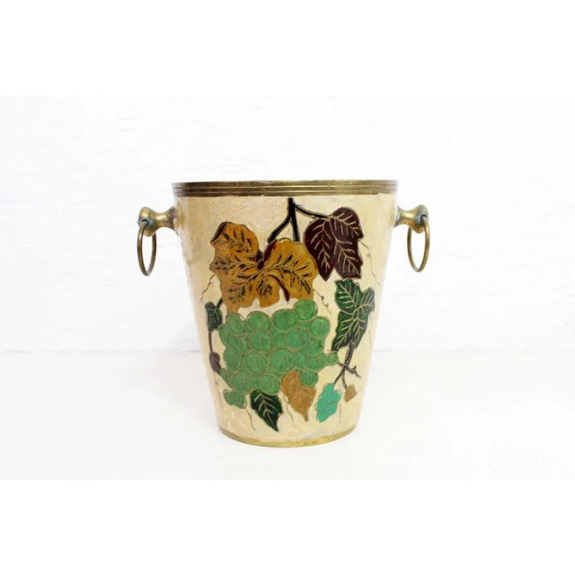 1960s Ice Bucket in Brass and Enamel Details, France, 1960s For Sale - Image 5 of 13