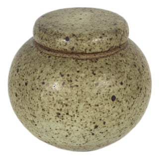 1979 Stoneware Pottery Jar For Sale